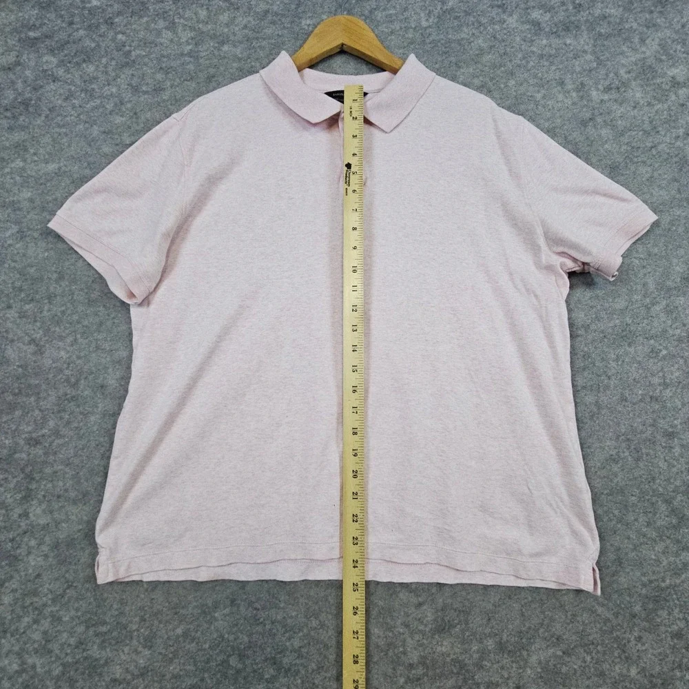 Banana Republic Heathered Pink Polo Shirt Size L Luxe Touch‎ Performance FLAWED